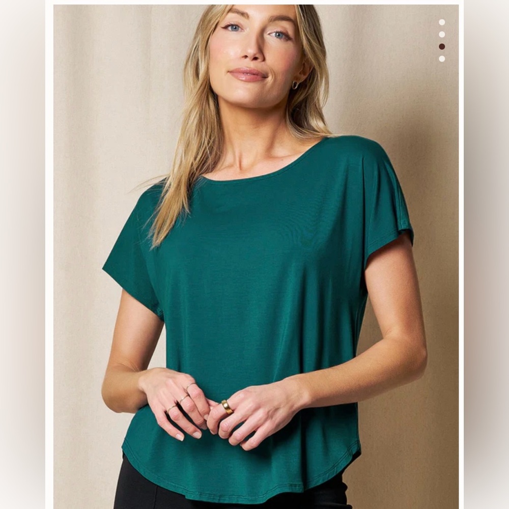 Sivana Bamboo Luxe Dolman Tee, Teal, Small